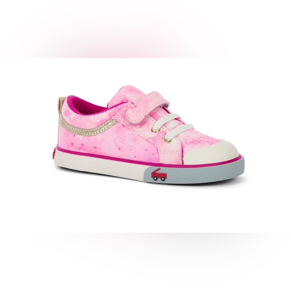 See Kai Run  Kristin hot pink/stars canvas sneakers Size 5